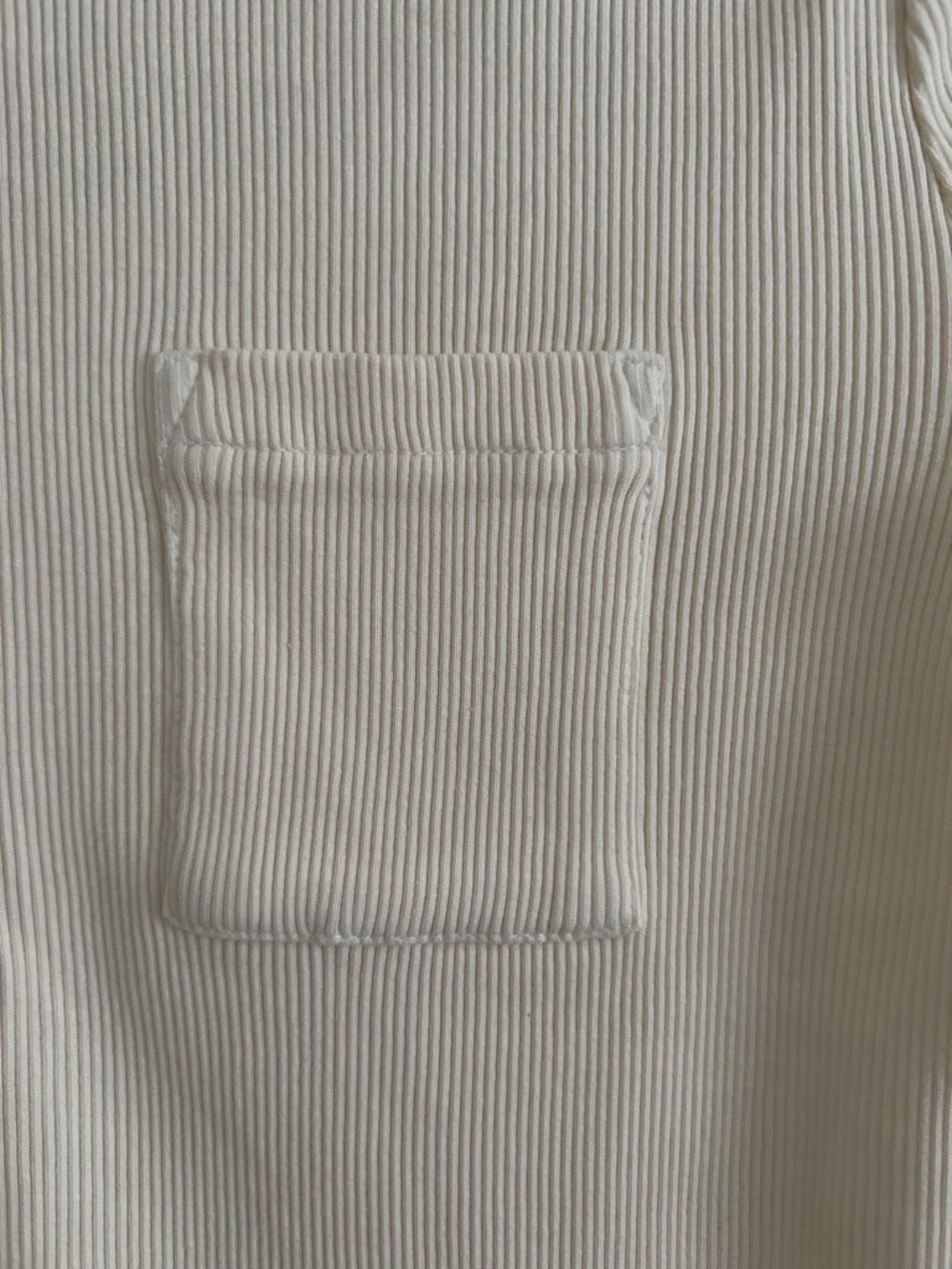 Madewell vintage Ivory Ribbed Crewneck Pocket Tee NWT Small - Picture 2 of 3